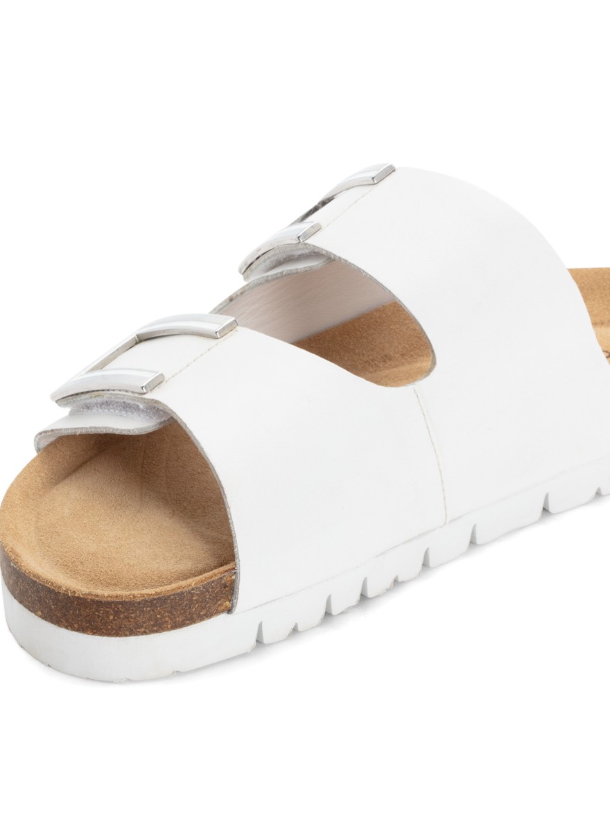 Mule deux brides blanche Marco Tozzi confort été | Marina & Paloma