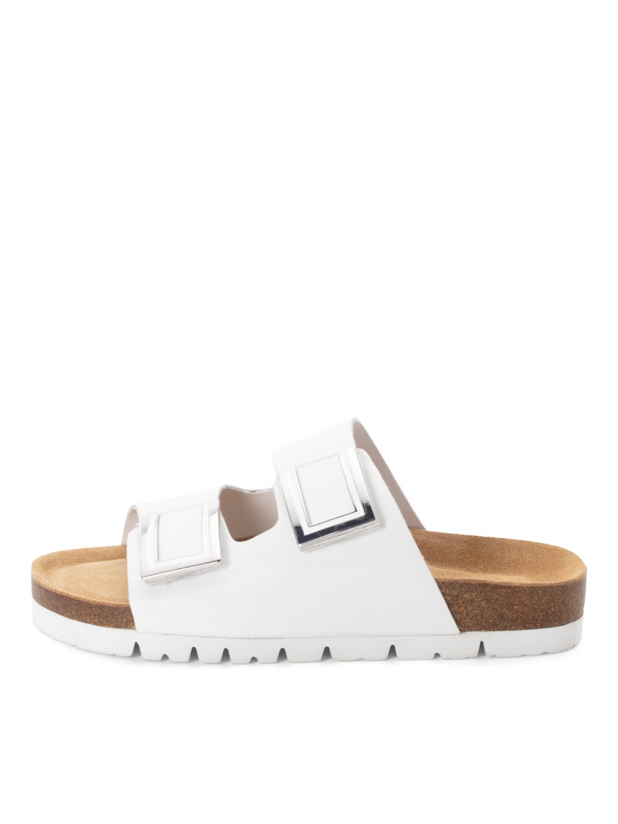 Mule deux brides blanche Marco Tozzi confort été | Marina & Paloma
