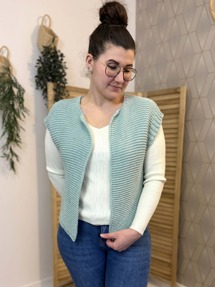 Pull col V écru So Sweet maille fine ajustée | Marina & Paloma