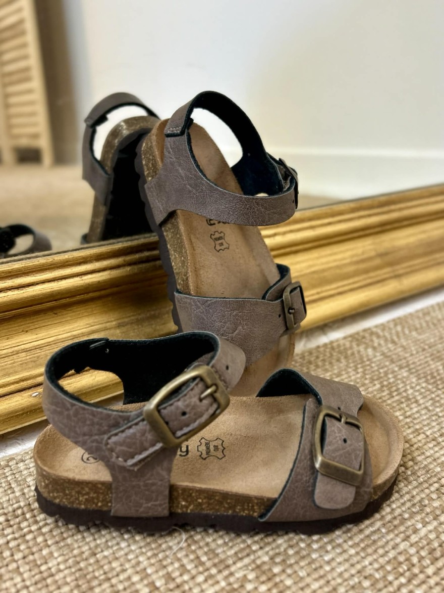 Nu-pied garçon Bellamy Sun marron boucles réglables | Marina & Paloma