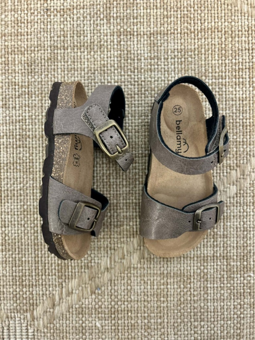 Nu-pied garçon Bellamy Sun marron boucles réglables | Marina & Paloma