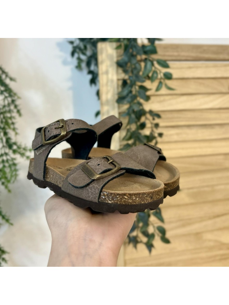 Nu-pied garçon Bellamy Sun marron boucles réglables | Marina & Paloma