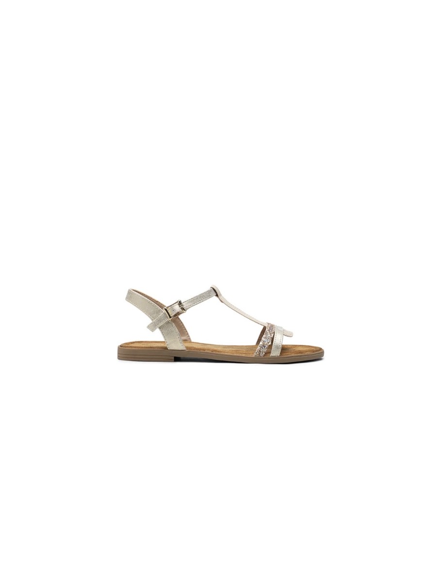 Nu-pied plat Lady Glory beige irisé petit prix femme | Marina & Paloma