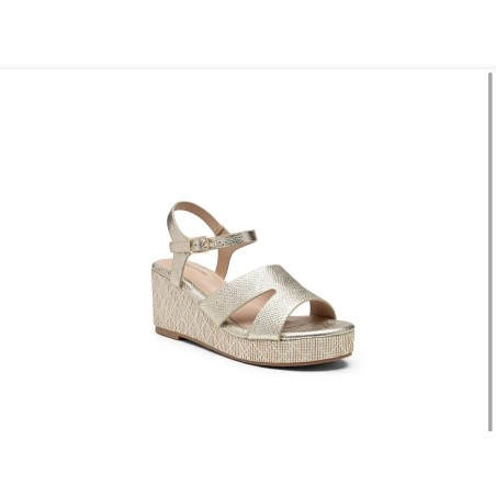 Nu-pied compensé Lady Glory doré 7 cm plateforme chic | Marina & Paloma