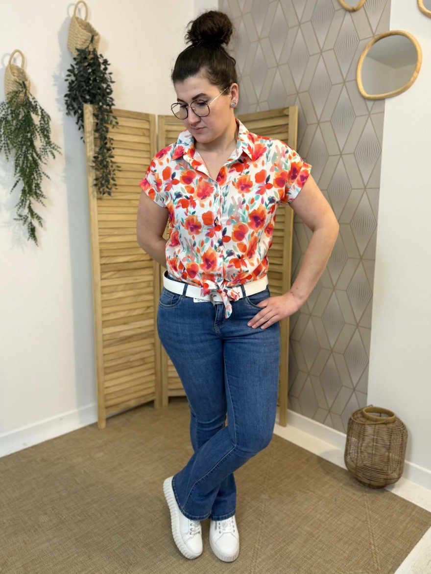 Chemisier fleuri Emma & Ella noué taille fluide été | Marina & Paloma