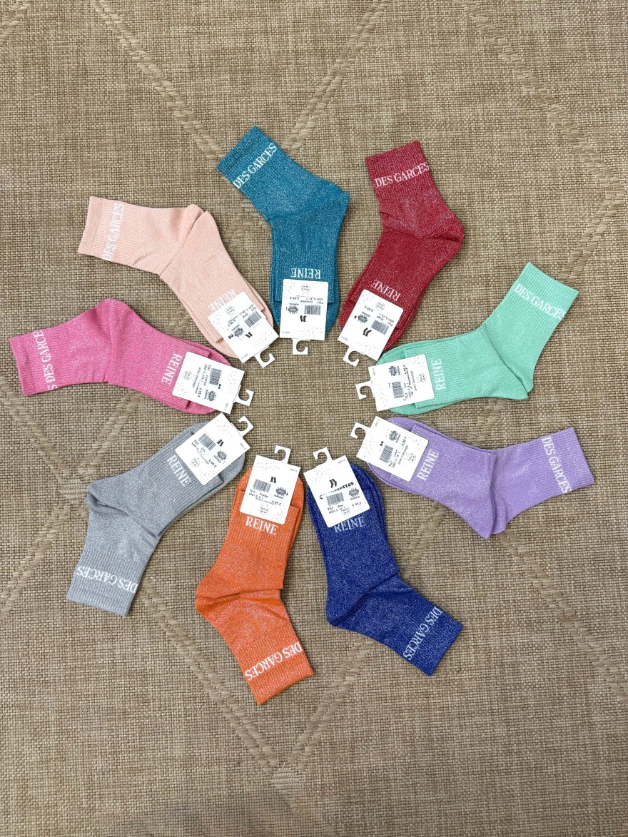 Chaussettes femme message “Reine des garces” brillantes 36-42 | Marina & Paloma