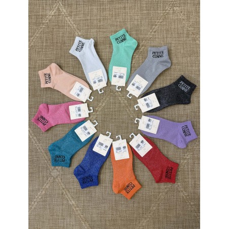 Chaussettes femme message “Petite conne” brillantes 36-42 | Marina & Paloma