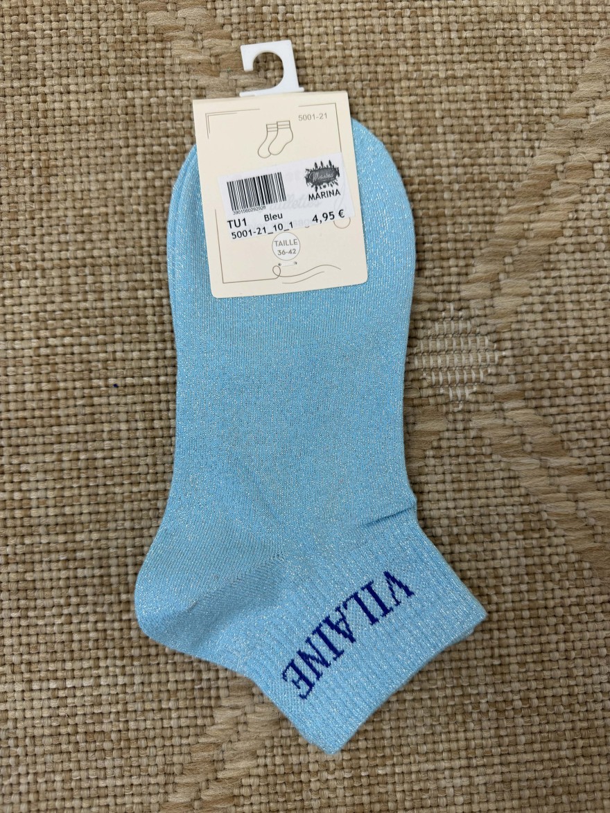 Chaussettes femme message “Vilaine” brillantes courtes 36-42 | Marina & Paloma
