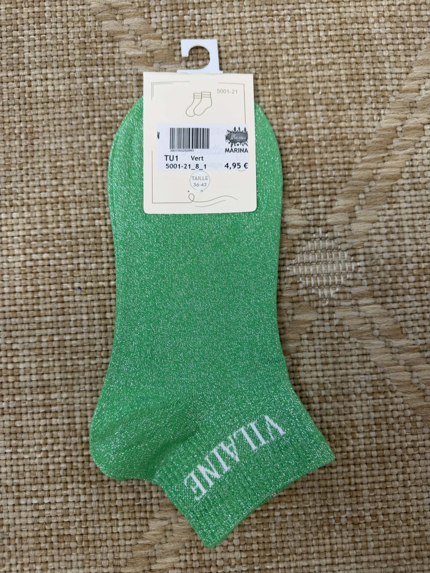 Chaussettes femme message “Vilaine” brillantes courtes 36-42 | Marina & Paloma