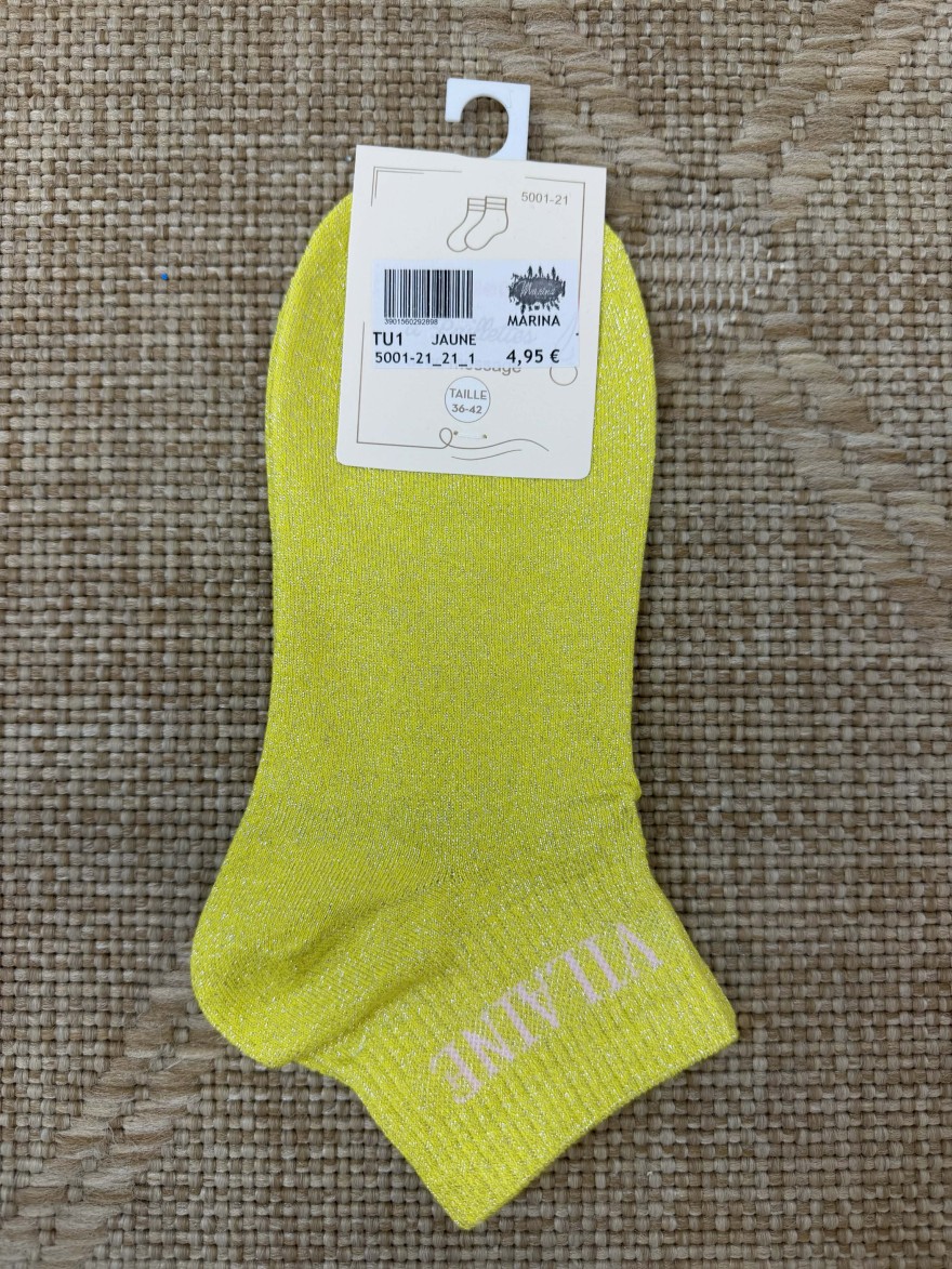 Chaussettes femme message “Vilaine” brillantes courtes 36-42 | Marina & Paloma