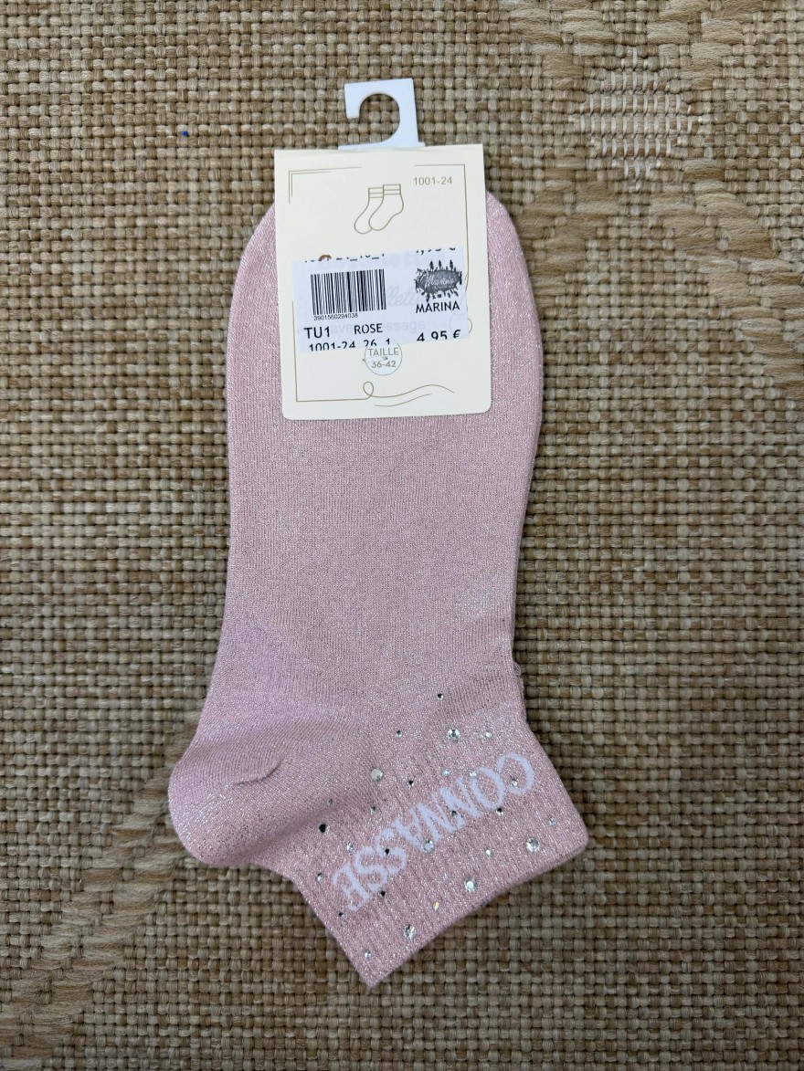Chaussettes femme message “Connasse” pailletées courtes 36-42 | Marina & Paloma