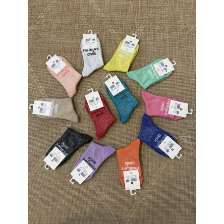 Chaussettes femme message “Meilleure amie” brillantes 36-42 | Marina & Paloma
