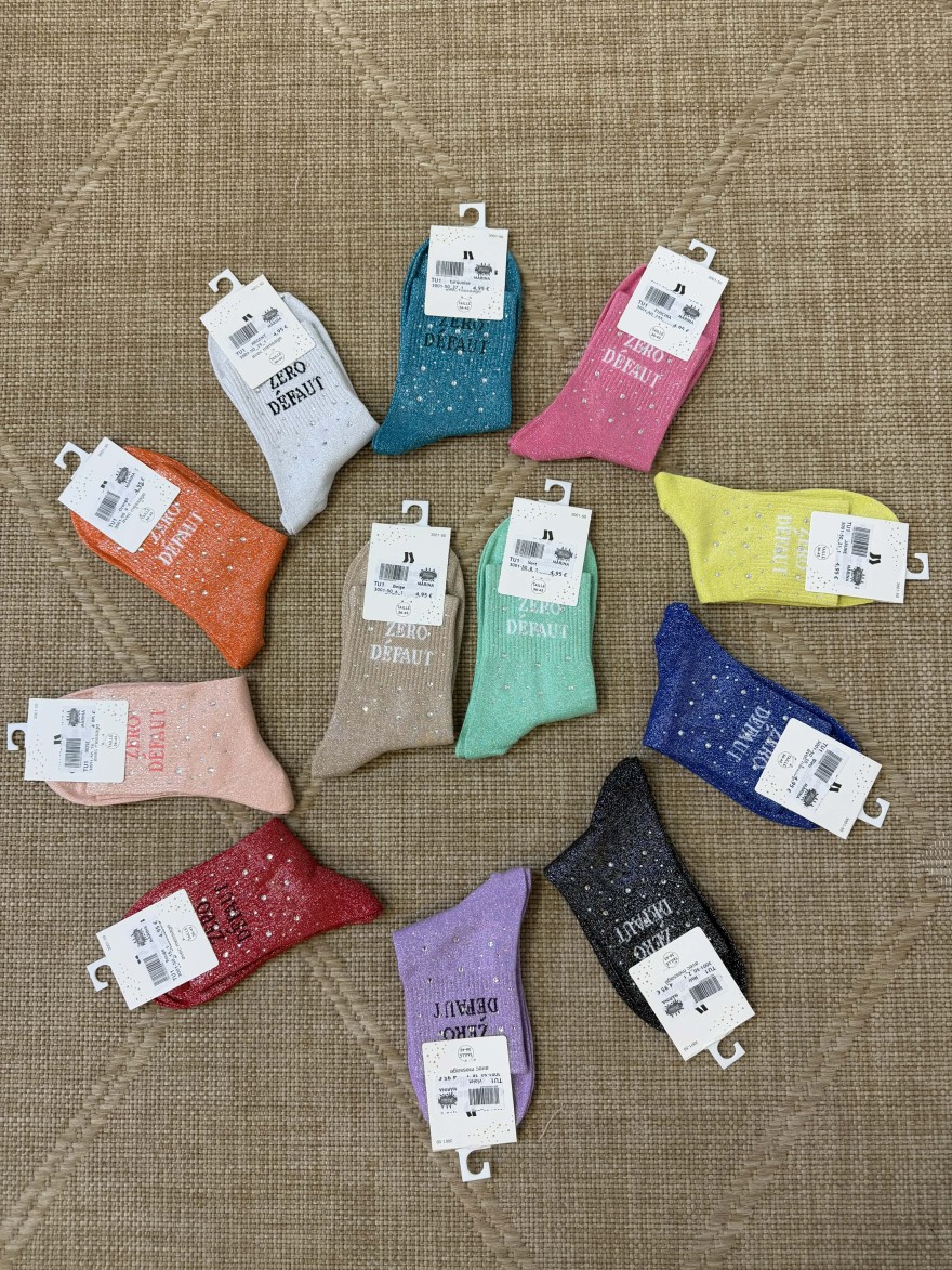 Chaussettes femme “Zéro défaut” pailletées fun 36-42 | Marina & Paloma
