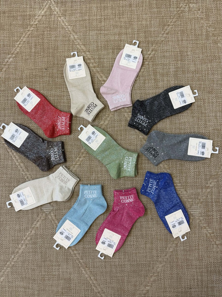 Chaussettes femme “Petite conne” pailletées fun 36-42 | Marina & Paloma