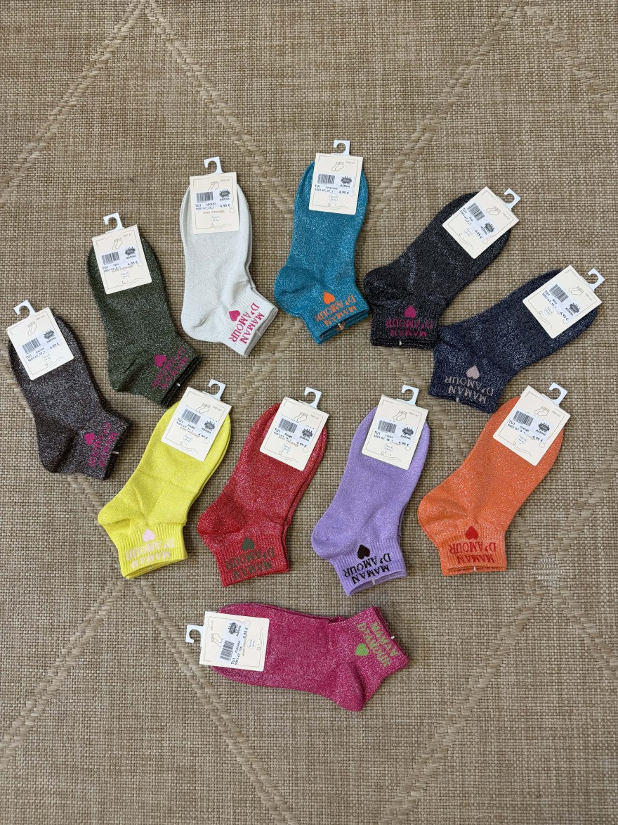 Chaussettes femme “Maman d’amour” pailletées cœur 36-42 cadeau