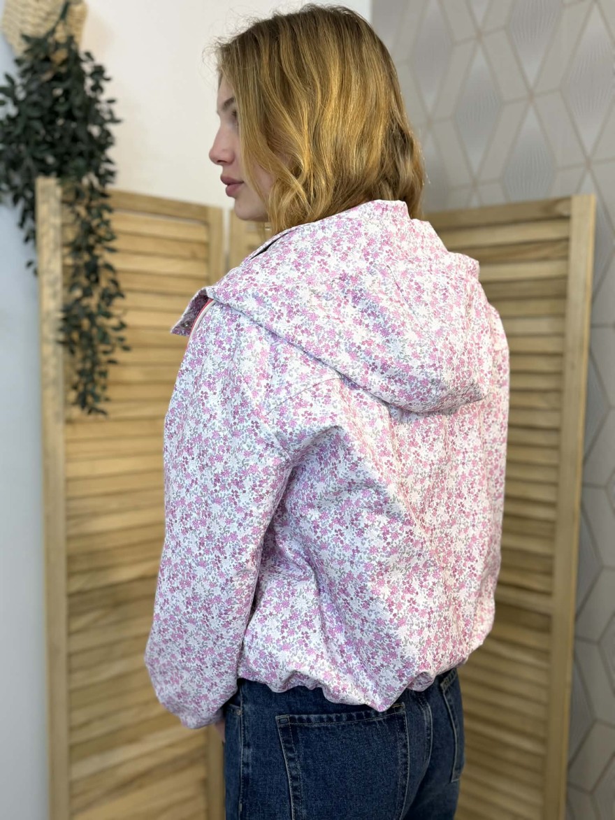 Imperméable Court Fleuri Season Cintré Léger Mi-saison | Marina & Paloma