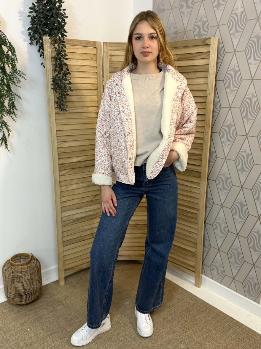 Veste Réversible Libertie Moumoute Blanche Ample | Marina & Paloma