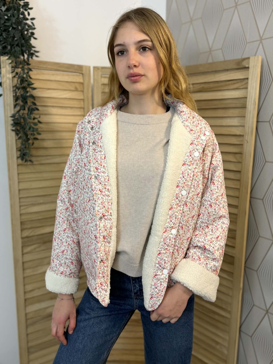 Veste Réversible Libertie Moumoute Blanche Ample | Marina & Paloma