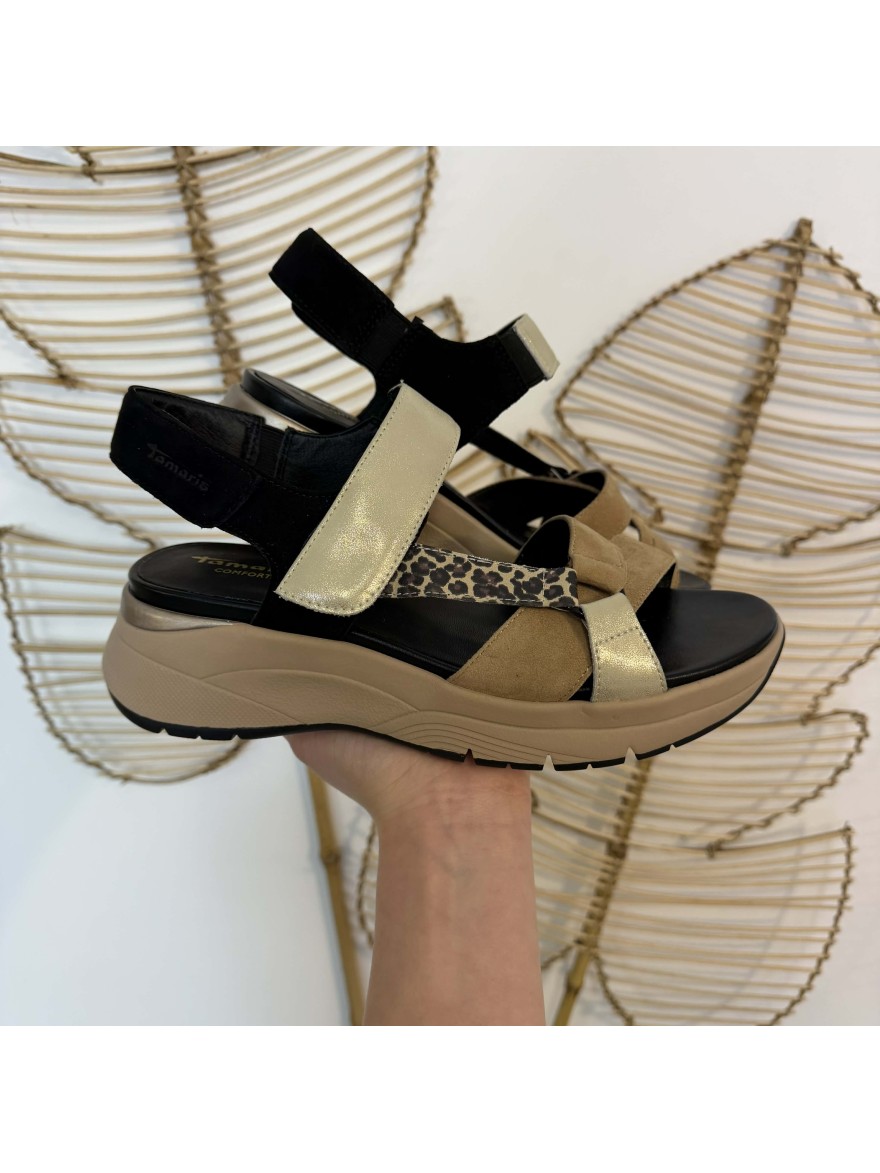 Nu-pied Tamaris 88737 Confort Léopard Compensé | Marina & Paloma