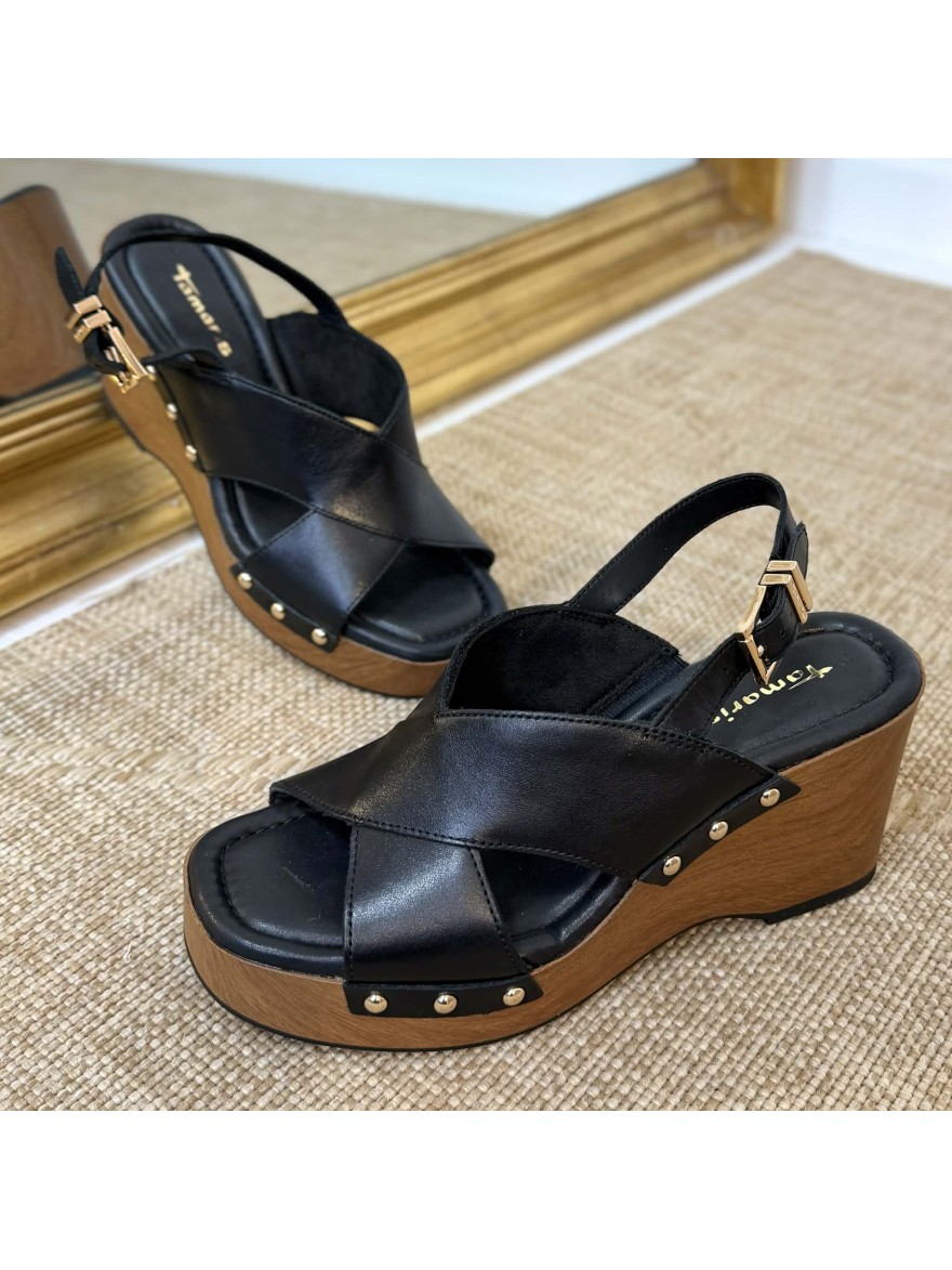 Nu-pied Compensé Tamaris 28374 Noir Tendance | Marina & Paloma