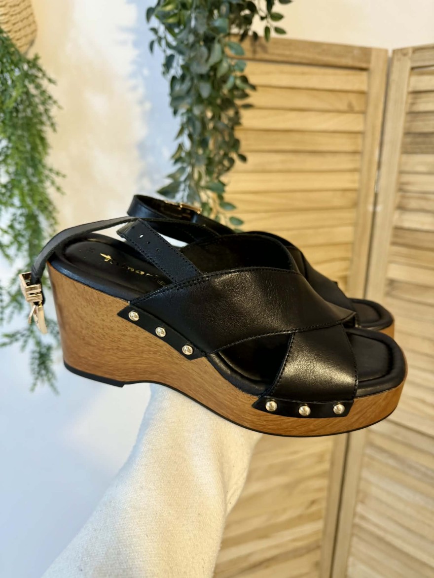 Nu-pied Compensé Tamaris 28374 Noir Tendance | Marina & Paloma
