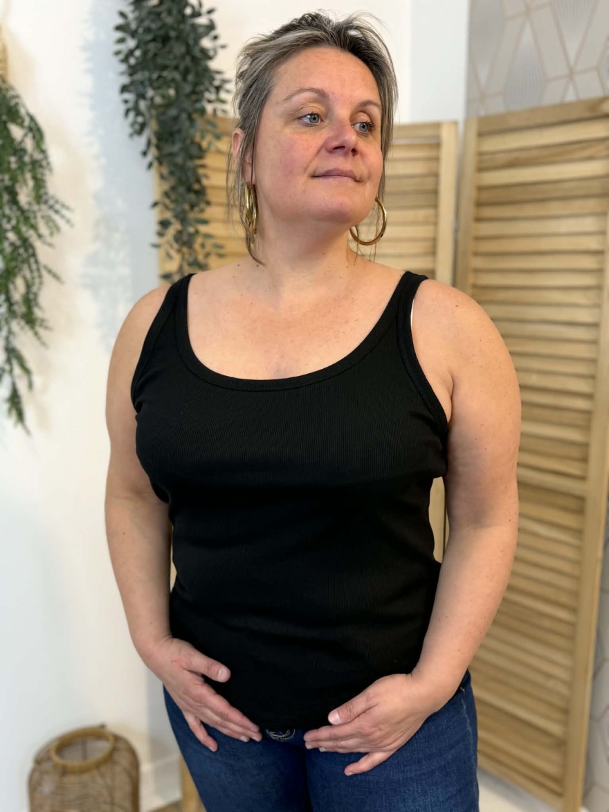 Débardeur Grande Taille Noir Vivichy Confort | Marina & Paloma