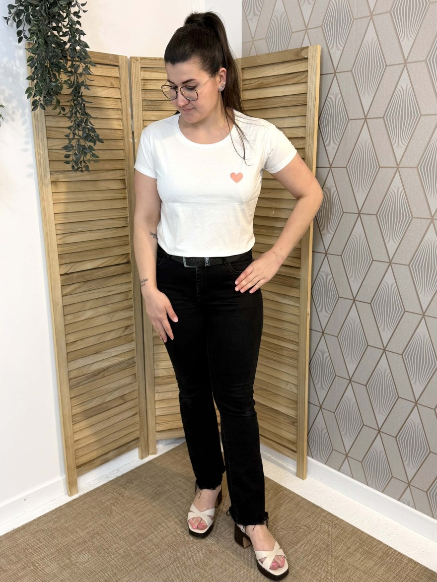T-shirt cœur rose coton femme Emma & Ella taille unique | Marina & Paloma