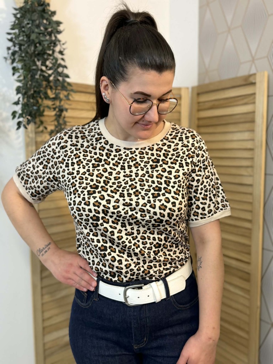 Tee Shirt Léopard Femme Coupe Droite Confort | Marina & Paloma