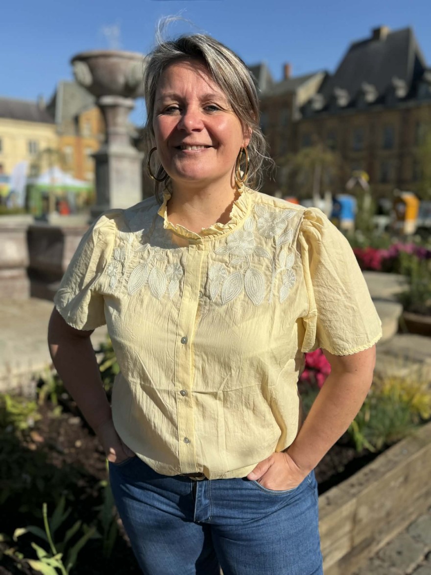 Chemisier Jaune Grande Taille Fluide Broderies Chic | Marina & Paloma
