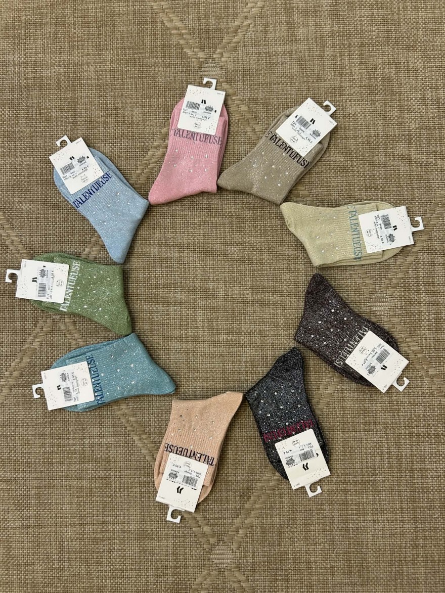 Chaussettes pailletées talentueuse message femme | Marina & Paloma