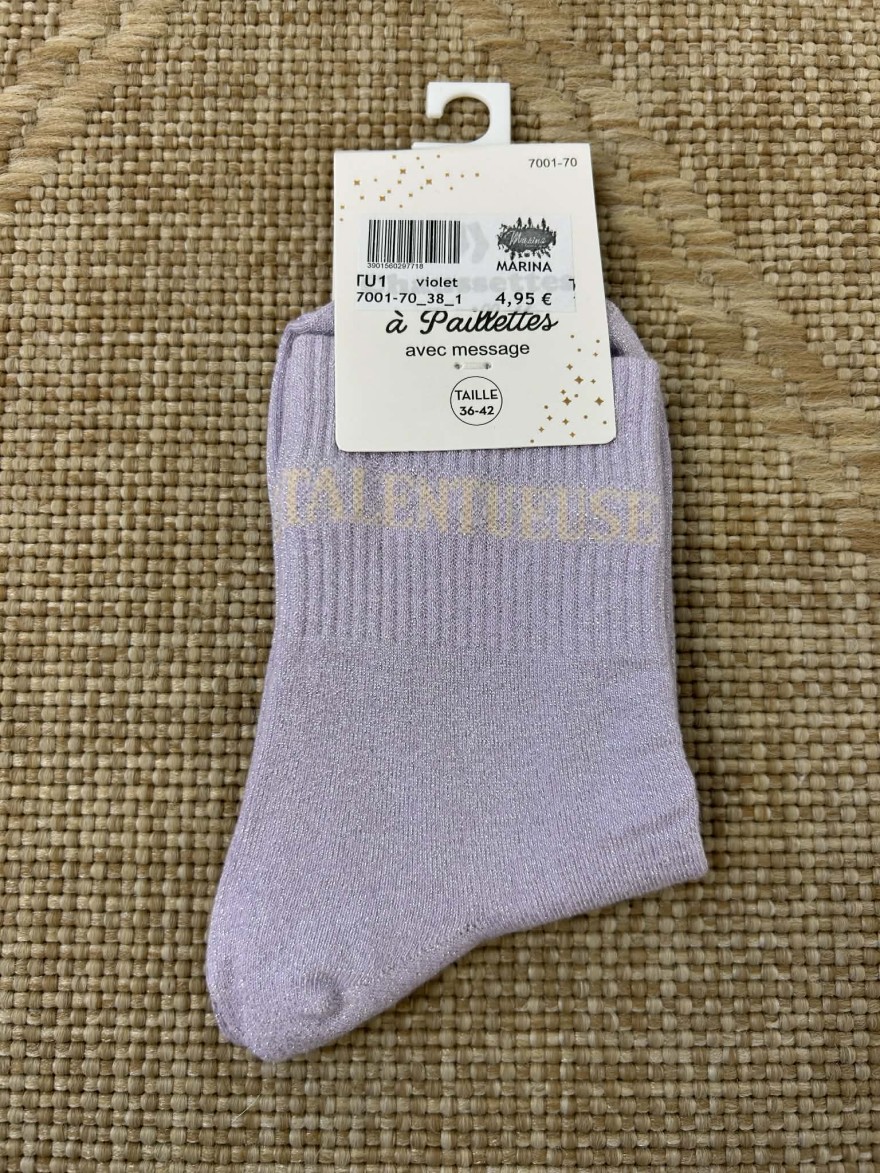 Chaussettes pailletées talentueuse colorées femme | Marina & Paloma