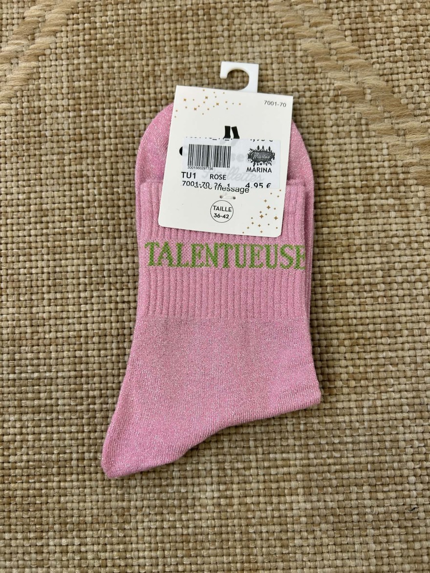 Chaussettes pailletées talentueuse colorées femme | Marina & Paloma