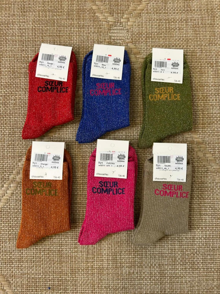Chaussettes Pailletées Sœur Complice Colorées | Marina & Paloma