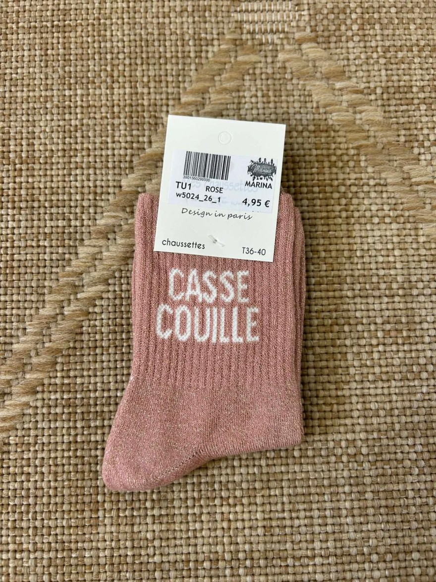 Chaussettes Pailletées Casse Couille Femme Fun | Marina & Paloma