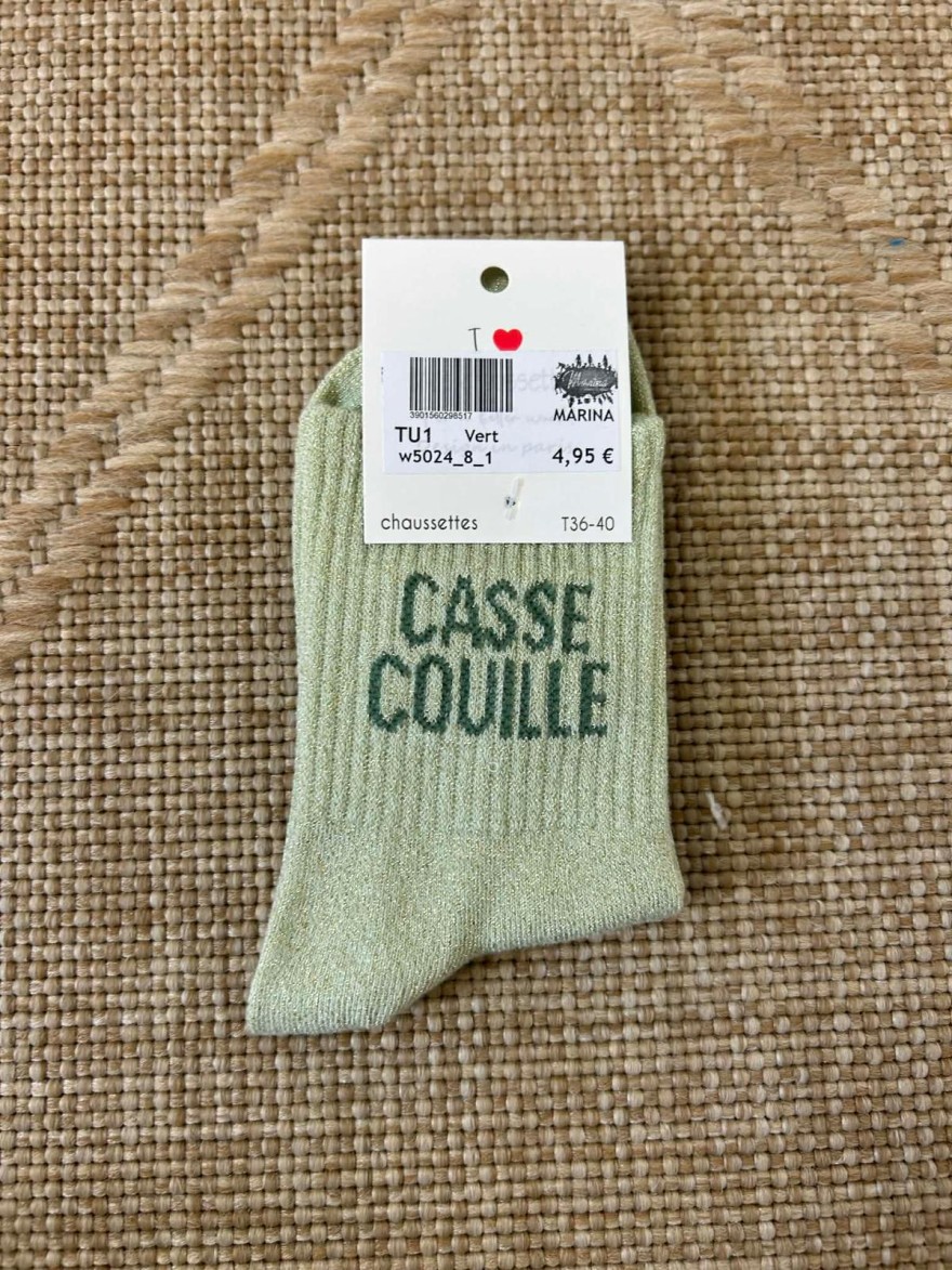 Chaussettes Pailletées Casse Couille Femme Fun | Marina & Paloma