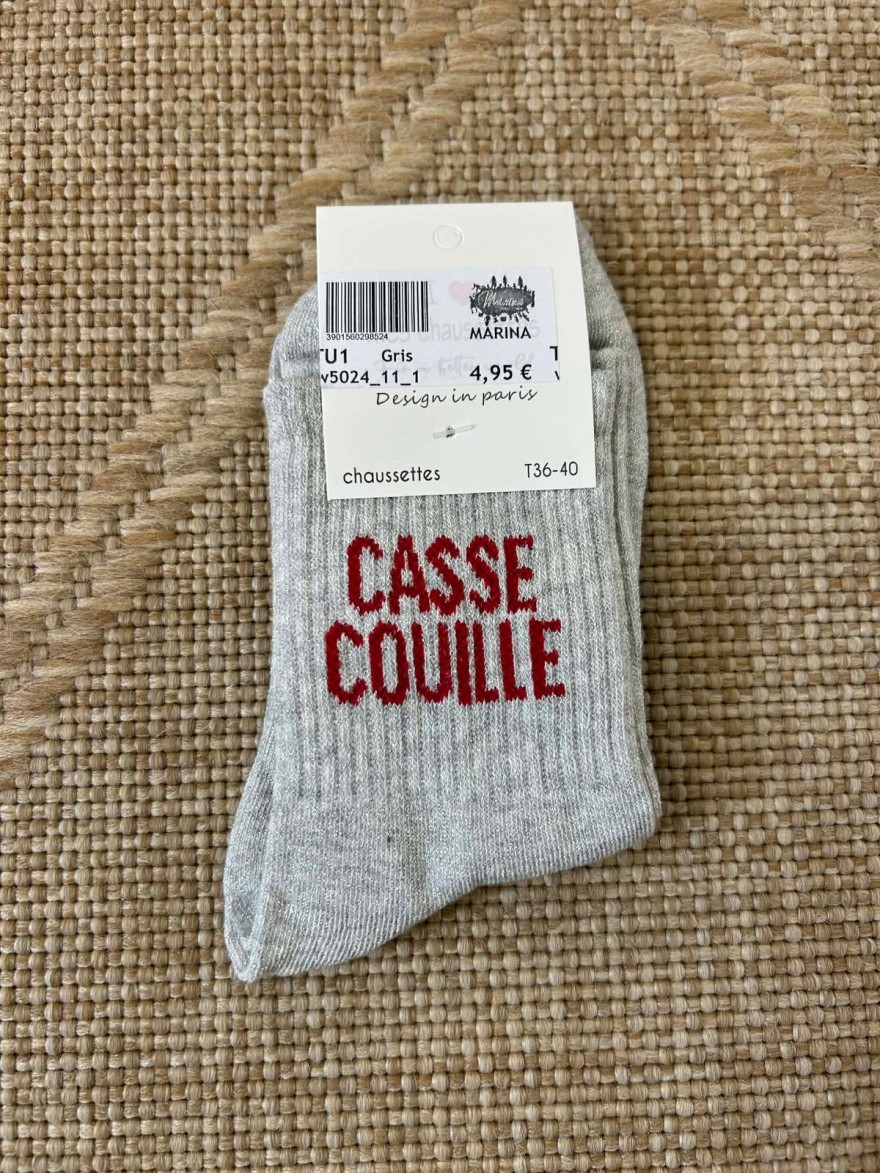 Chaussettes Pailletées Casse Couille Femme Fun | Marina & Paloma