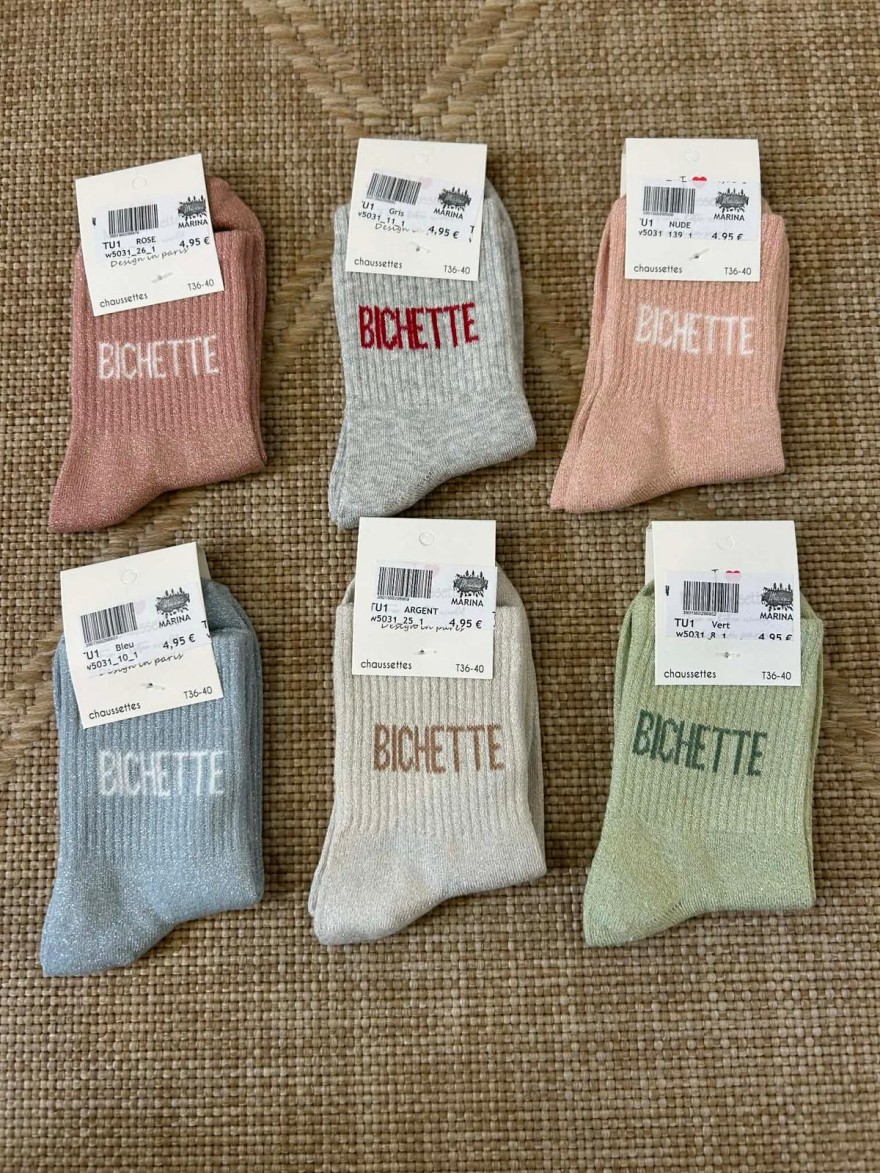 Chaussettes Pailletées BICHETTE Femme Colorées | Marina & Paloma