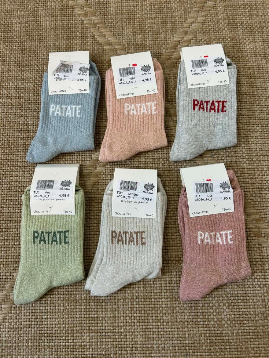 Chaussettes Pailletées PATATE Femme Fun & Colorées | Marina & Paloma