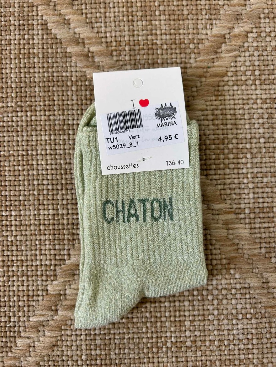 Chaussettes Pailletées CHATON Femme Douces & Fun | Marina & Paloma