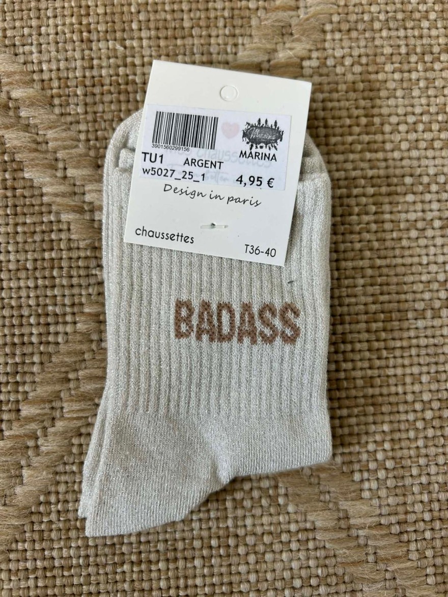 Chaussettes Pailletées Badass Message Tendance & Confort | Marina & Paloma