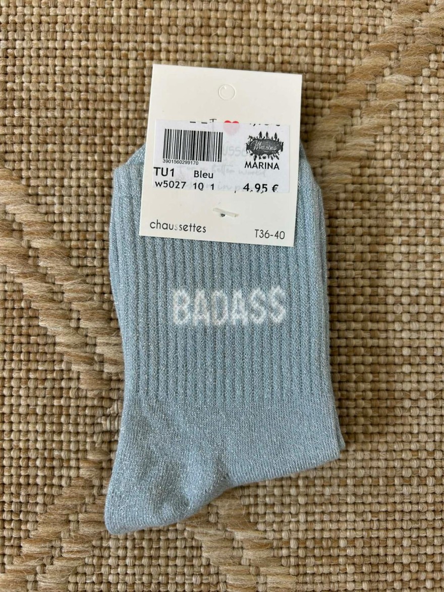 Chaussettes Pailletées Badass Message Tendance & Confort | Marina & Paloma