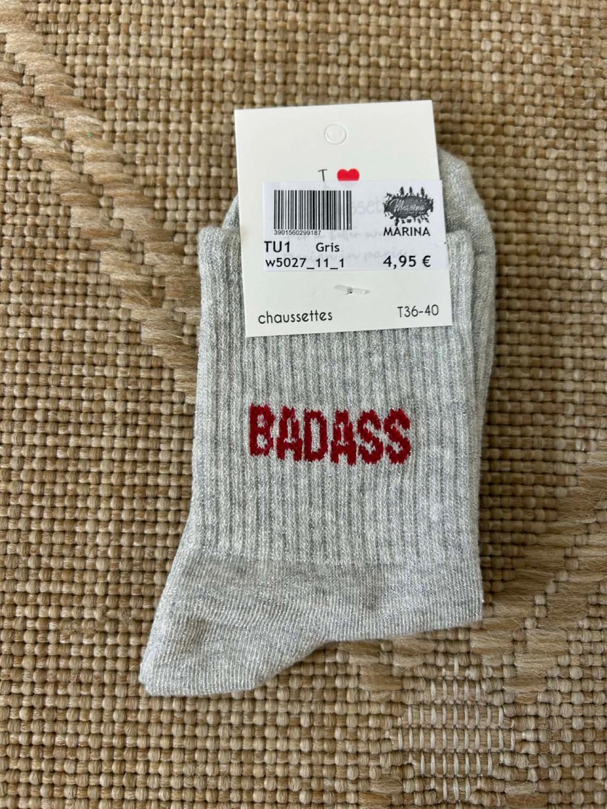 Chaussettes Pailletées Badass Message Tendance & Confort | Marina & Paloma
