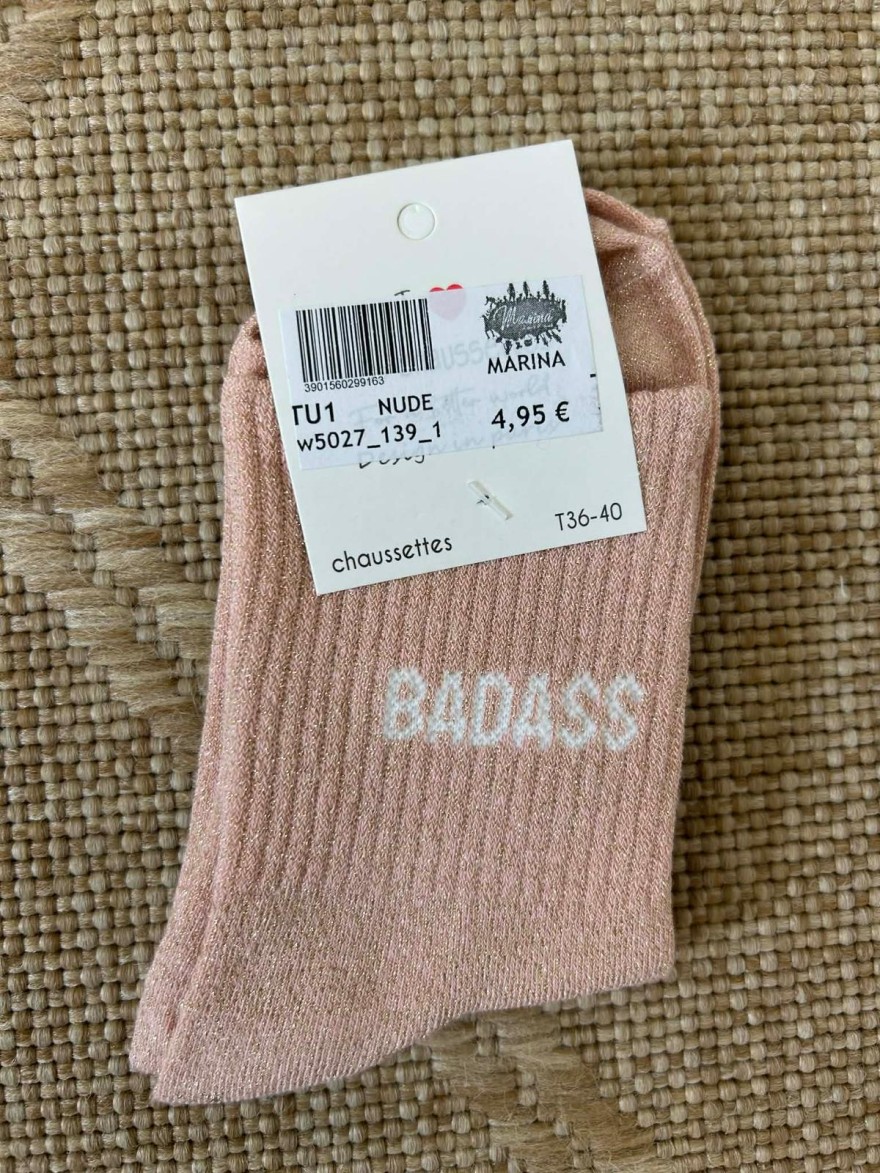 Chaussettes Pailletées Badass Message Tendance & Confort | Marina & Paloma