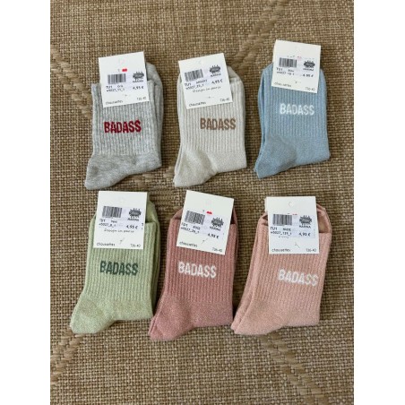 Chaussettes Pailletées Badass Message Tendance & Confort | Marina & Paloma