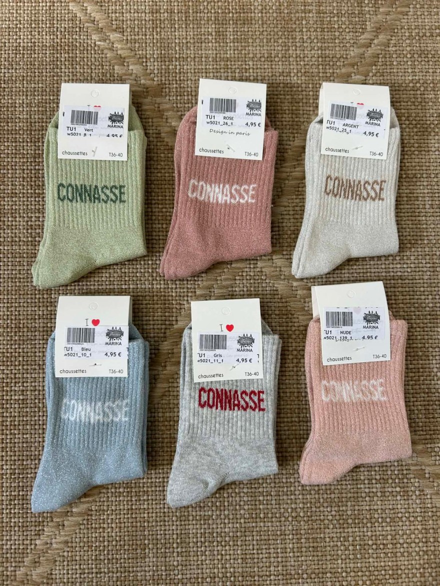 Chaussettes Pailletées Connasse Message Fun & Audacieux | Marina & Paloma