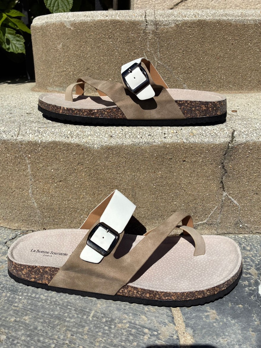 Mule Entredoigt Femme Semelle Liège Confort Anatomique Été | Marina & Paloma