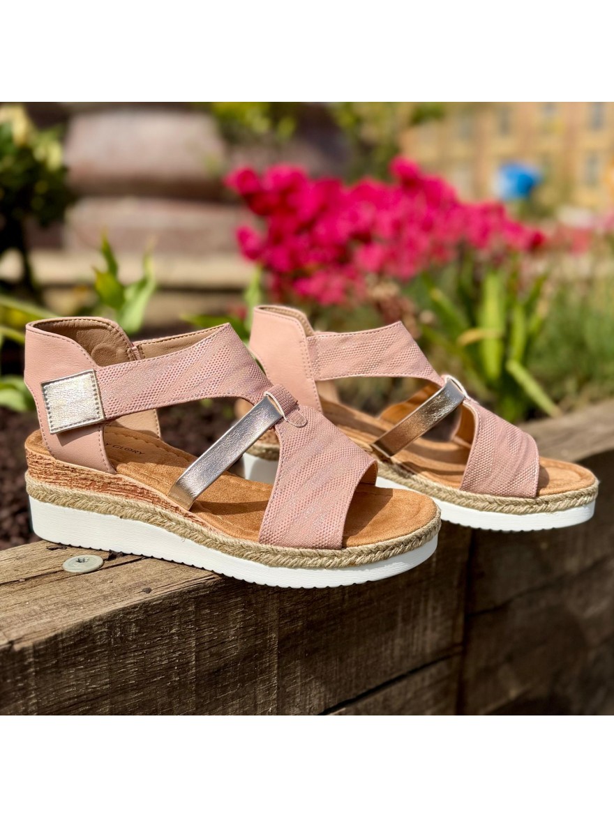 Nu-pied Rose Poudré Femme Compensé Confort Été Chic | Marina & Paloma