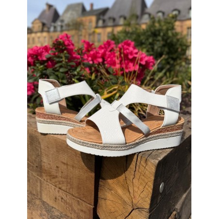 Nu-pied Écru Femme Compensé Confort Effet Espadrille Été | Marina & Paloma