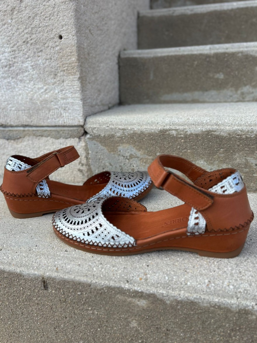 Sandale Salomé Cuir Camel Ajouré Confort Pedro Torres | Marina & Paloma