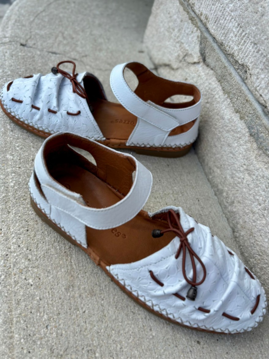 Sandale Salomé Cuir Blanc Ajouré Confort Pedro Torres | Marina & Paloma